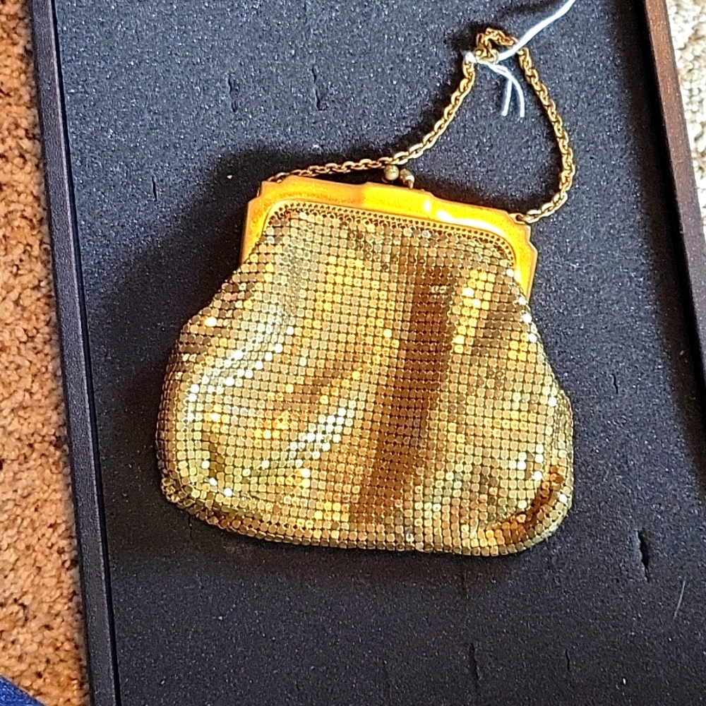 Gold mesh purse